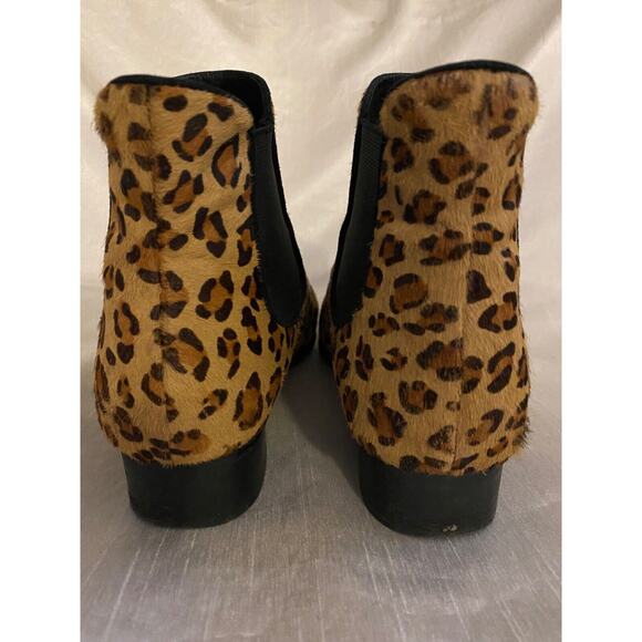 Nicole Miller Artelier Calf Hair Womens 7.5 Leopard Print Ankle Bootie Boots - Picture 4 of 6